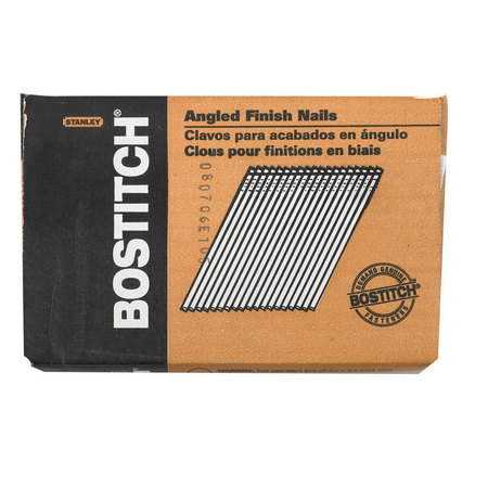 BOSTITCH Collated Finishing Nail, 2-1/2 in L, 15 ga, Coated, Offset Round Head, Angled FN1540